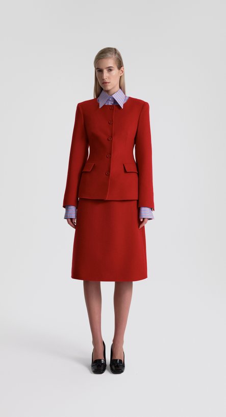 Юбка трапеция из пальтовой ткани