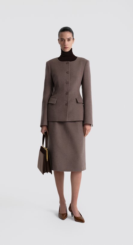 Юбка трапеция из пальтовой ткани