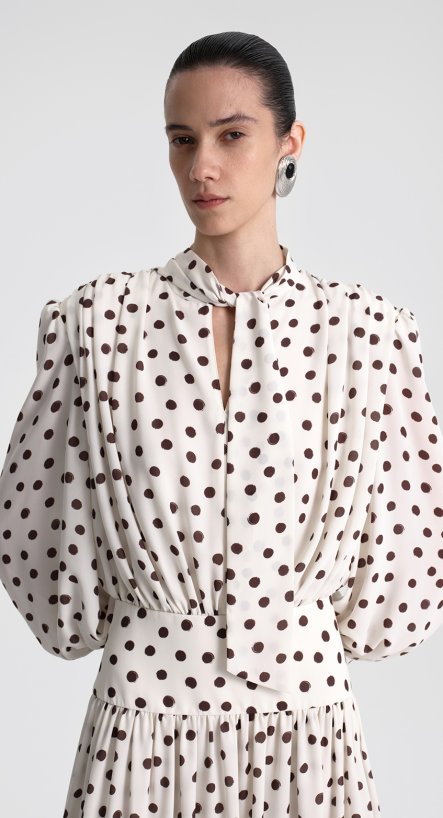 Платье в горошек из шифона