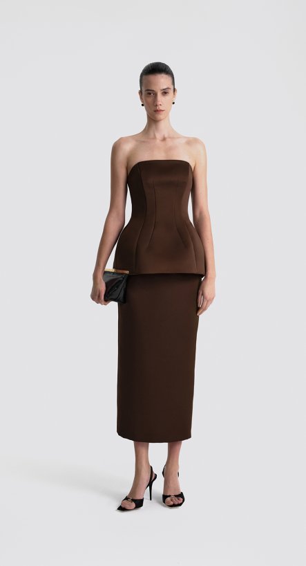 Костюм: топ корсетный и  юбка из сатина 