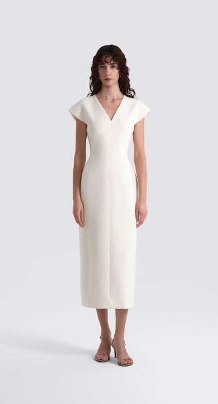 Платье миди приталенное