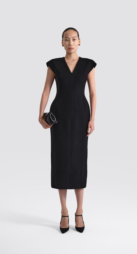 Платье миди приталенное