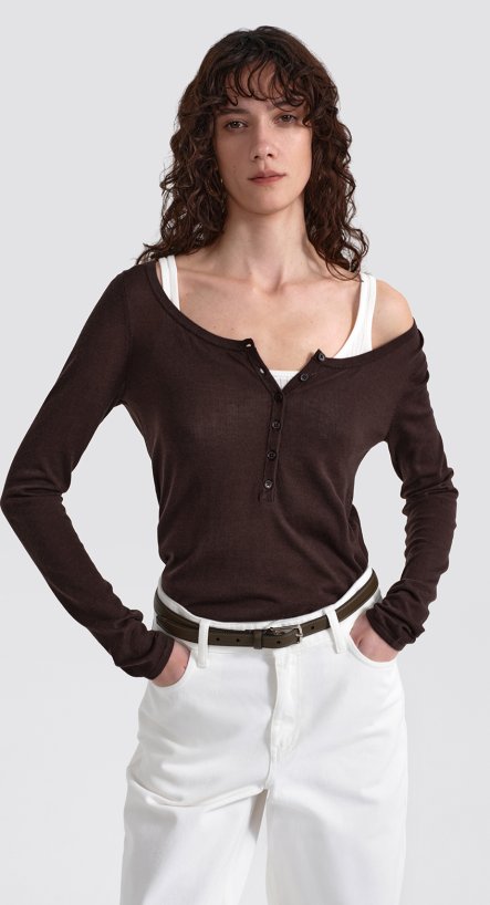 Лонгслив с пуговицами