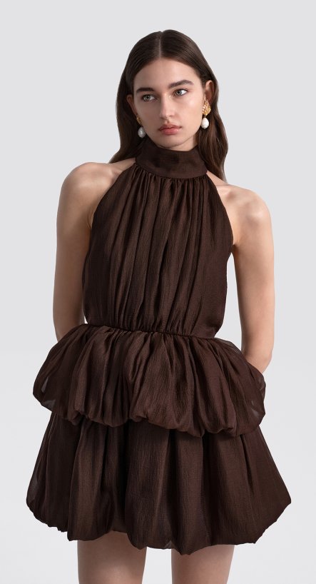 Платье мини с объемной юбкой