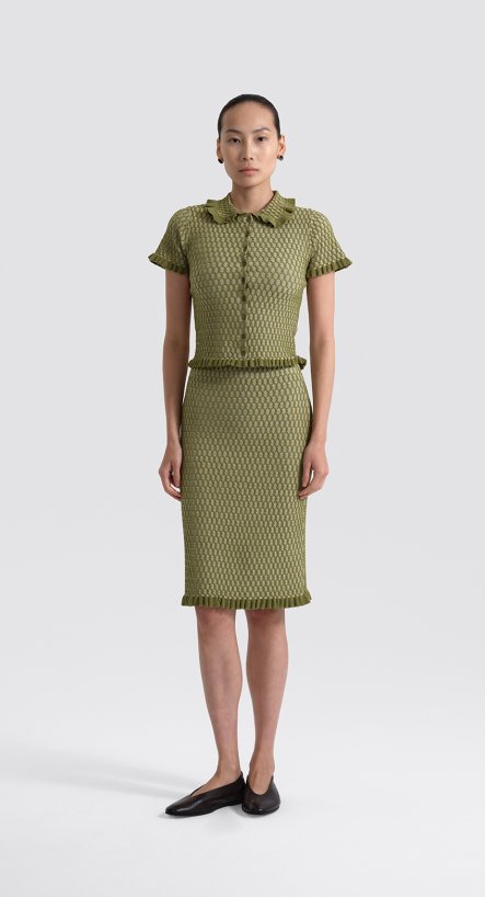 Костюм: Поло и юбка из трикотажа